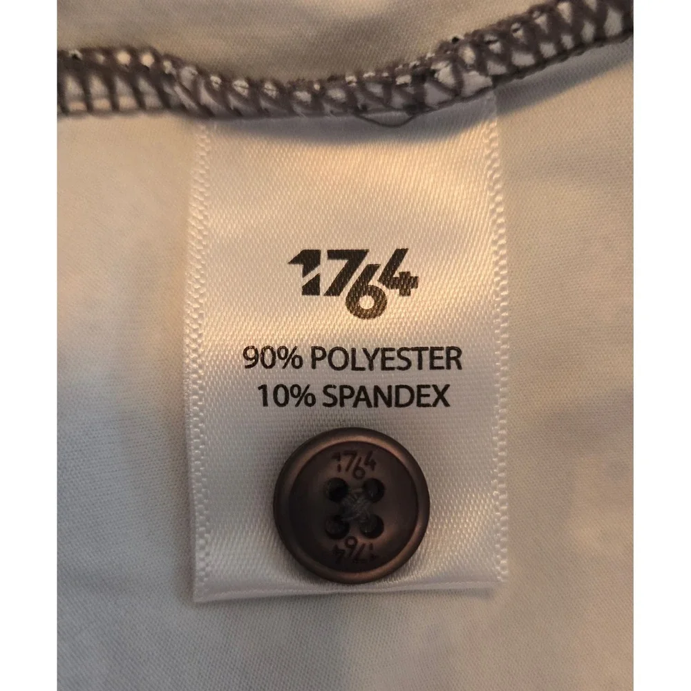 1764 Mens Ivories Golf‎ Polo Shirt XL Lava Grey Dice Print Short Sleeve
